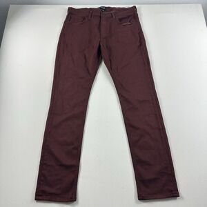 Paige Lennox Jeans Mens‎ 34x31 Rustic Wine Red Slim Straight Stretch USA Pants